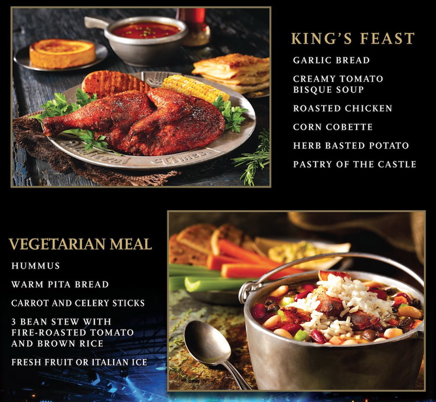 lunch medieval times menu